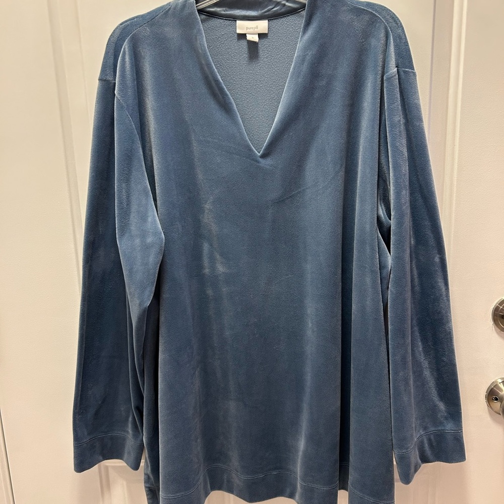 J. Jill Pure Jill Velour V-Neck Long Sleeve Tunic Top Size 3X